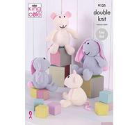 King Cole 9131 Knitting Pattern Easy Knit Bunnies and Mice Toys in Big Value DK