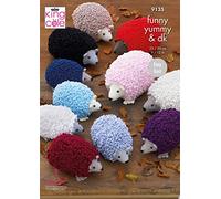 King Cole 9135 Knitting Pattern Easy Knit Toy Hedgehogs in Funny Yummy