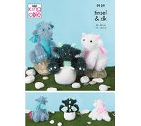 King Cole 9139 Knitting Pattern Toy Baby Dragons in Tinsel Chunky and Big Value Baby DK