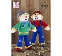 King Cole 9140 Knitting Pattern 2 Styles Scarecrow Soft Toy in King Cole Big Value DK
