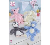 King Cole 9145 Knitting Pattern Animal Flat Snuggle Toys in Truffle