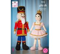King Cole 9214 Knitting Pattern Double Knit DK Nutcracker & Princess Dolls