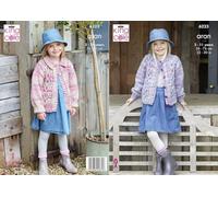 King Cole Aran Knitting Pattern - 6223 Children's Jacket & Cardigan