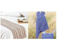 King Cole Aran Knitting Pattern Cable Knit Blanket Floor Cushion & Bed Runner (5959)