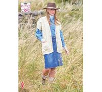 King Cole Aran Knitting Pattern Ladies Cable Knit Cardigan & Waistcoat (5962) 32/in - 50/in
