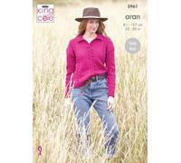 King Cole Aran Knitting Pattern Ladies Cable Knit Sweater & Tank Top (5961)