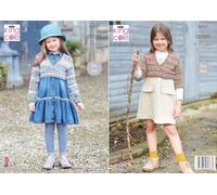 King Cole Aran Knitting Pattern Pamphlet - 6307 Children's Wrap Cardigans (Two Designs) 22-30ins