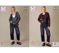 King Cole Aran Knitting Pattern Pamphlet - 6446 Ladies Sweater & Cardigan (32-42ins)