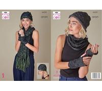 King Cole Aran Knitting Pattern Pamphlet - 6450 Accessories (6 Designs)