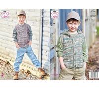 King Cole Aran Knitting Pattern Pamphlet - Children's Tank & Waistcoat (Two Designs) 22-30ins