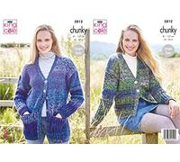 King Cole Autumn Chunky Knitting Pattern 5812 - Cardigans Pattern - 32-50 Inches