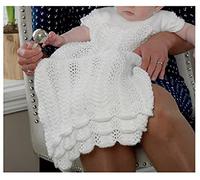 King Cole Baby 4ply Knitting Pattern Christening Set - Lacy Dress Bolero Bootees & Hat (3537)