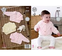 King Cole Baby Aran Knitting Pattern Raglan Sleeve Cable Detail Cardigans & Sweater (4643)