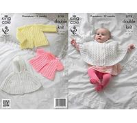 King Cole Baby Cape & Jackets Baby Glitz DK Knitting Pattern 3778