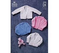 King Cole Baby Cardigans DK Knitting Pattern 2908