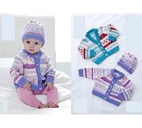 King Cole Baby Cardigans & Hat Cherish Knitting Pattern 4514 DK