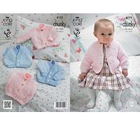 King Cole Baby Cardigans & Waistcoats Cuddles Knitting Pattern 4175 Chunky