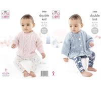 King Cole Baby Childrens Double Knitting Pattern Cable Knit Sweater & Cape (5486)