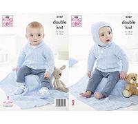 King Cole Baby DK Double Knit Knitting Pattern Blanket Sweaters Balaclava Helmet & Bootees (5767)