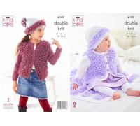 King Cole Baby DK Double Knit Knitting Pattern Cardigan Hat & Blanket (6102)
