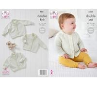 King Cole Baby DK Double Knitting Pattern - Baby Cardigans (6061), 16'' - 24'' (41cm x 61cm) chest