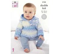 King Cole Baby DK Knitting Pattern - 6166 Sweater, Cardigan, Helmet & Hooded Sweater