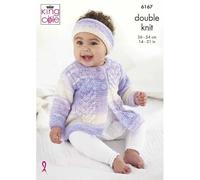 King Cole Baby DK Knitting Pattern - 6167 Cardigan, Coat, Headband, Gilet(4 Designs)