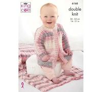 King Cole Baby DK Knitting Pattern - 6168 Hooded Jacket, Cardigan, Blanket & Top