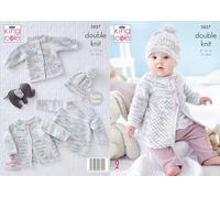 King Cole Baby DK Knitting Pattern Matinee Coat Angel Top Jacket & Hat (5857)