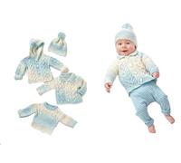 King Cole Double Knit Baby DK Knitting Pattern Cable Jacket Sweater Cardigan & Hat (6033), 12'' - 21''