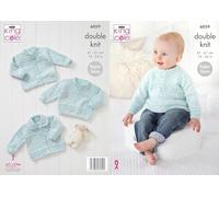 King Cole Baby Double Knit Knitting Pattern Cardigans & Sweater (6059), 16'' - 24'' (41cm - 61cm) Chest