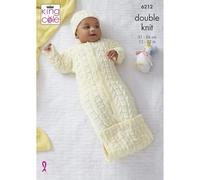 King Cole Baby Double Knit Knitting Pattern Sweater Jacket Sleeping Bag & Hat (6212)