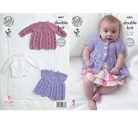 King Cole Baby Double Knitting Pattern Blanket Matinee Coats & Cardigan Cottonsoft DK (4431)