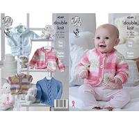 King Cole Baby Double Knitting Pattern Easy Knit Raglan Sleeve Hoody Cardigans & Sweater DK (4549)