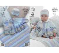 King Cole Baby Double Knitting Pattern Lace Effect Jacket Hat & Blanket Melody DK 3841