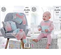 King Cole Baby Double Knitting Pattern Lacy Sweater & Long or Short Sleeve Cardigan (4918)