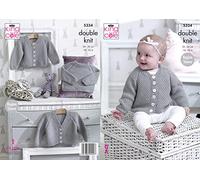 King Cole Baby Double Knitting Pattern Raglan Sleeve Cardigans & Sweater (5334)
