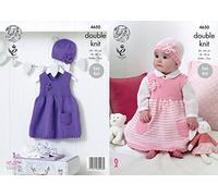 King Cole Baby Dresses & Hats Cherished Knitting Pattern 4650 DK