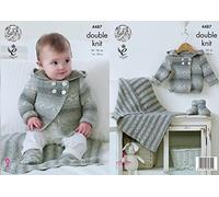 King Cole Baby Jacket, Blanket & Booties Drifter for Baby Knitting Pattern 4487 DK