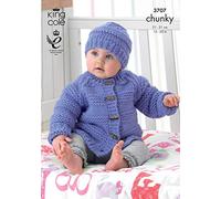 King Cole Baby Jacket, Hat & Mittens Comfort Knitting Pattern 3707 Chunky by King Cole