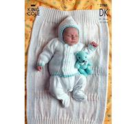 King Cole Baby Jacket, Sweater & Blanket DK Knitting Pattern 2765 by King Cole