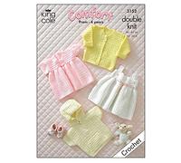 King Cole Baby Jacket, Sweater, Cardigan & Dresses Comfort DK Crochet Pattern 3152