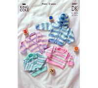 King Cole Baby Jacket, Sweaters & Cardigan Big Value Knitting Pattern 2887 DK