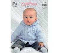 King Cole Baby Jackets Comfort Knitting Pattern 3133 Aran