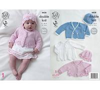 King Cole Baby Matinee Coat, Cardigan, Jacket & Hats Cottonsoft Knitting Pattern 4428 DK