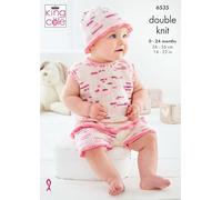 King Cole Baby Pattern (6535) Knitted in Dot Dot Dash - Baby Set Knitted in Dot Dot Dash DK