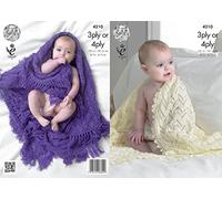 King Cole Baby Shawls Comfort Knitting Pattern 4210 3 Ply, 4 Ply