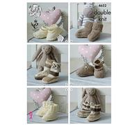 King Cole Baby Socks, Booties & Shoes Cherished Knitting Pattern 4652 DK,Multicolor,3.25 mm