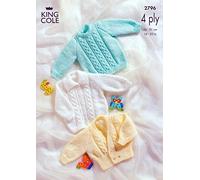 King Cole Baby Sweater, Jacket & Cardigan Big Value Knitting Pattern 2796 4 Ply