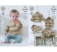King Cole Baby Sweaters, Slipover & Hat Drifter for Baby Knitting Pattern 4488 DK